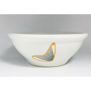 Vintage Atomic Pattern Restaurant Ware Bowl Mayer China Gold Black USA